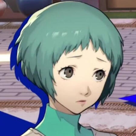 Fuuka Yamagishi from Persona 3 smiling at the camera